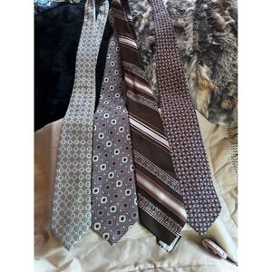 Vintage Mens Necktie Lot of 4 Match Gentry Laurence Arnold Essex Row Silk Blend